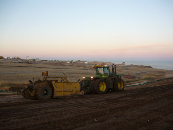 Stripping and stockpiling top soil